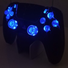 PlayStation 5 Controller BLACK LIGHTNING Design *TMR-Sticks*Lightboard*Gripcase*