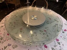 Runder Drehplatt, Glas, 88 cm