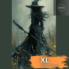 Diamond Painting Bild, groß, XL / 40cm X 70cm  /  Mystische Hexe