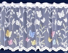 SOMMERZEIT MEHRFARBIG SCHMETTERLING WEISS SPITZE FENSTER CAFE NETZ METERPRO