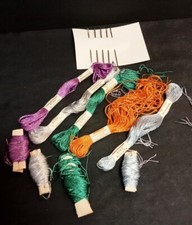 ELGA Stickseide, 5 verschiedene Farben, kochecht, VEB alwo 10354