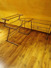 Schreibtisch glas eckschreibtisch mit Aufsatz mit Metall 155 cm Design modern