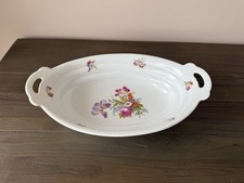 Ovale Schale mit Henkel Blumenmuster Oval