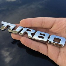 2 x Turbo Emblem Zeichen Chrom