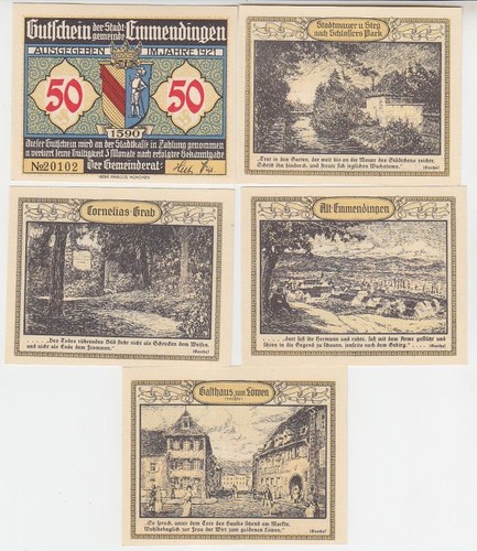 Banknoten notgeld stadt - 5,