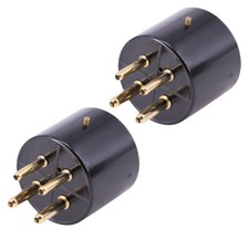 2PCS 4Pin Tube Socket Gold
