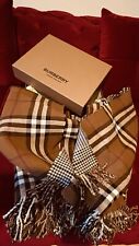 Burberry Wende Poncho Mantel Cape Stola braun 100% Wolle Nova Check