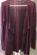 Esprit Zipfel Strick Jacke Bordeaux Feinstrick Bamwolle Schalkragen Gr. M Edel