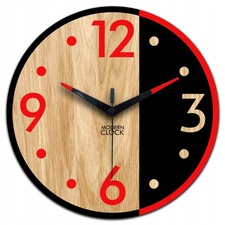 Holz Wanduhr Rot 33cm Leise