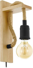 EGLO Deko Wand Lampe Leuchte RAMPSIDE Stahl schwarz Holz braun 8x30x13,5cm