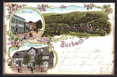 Lithographie burbach w - burbach, i.
