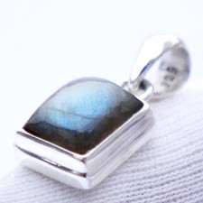 LA6 Labradorit SILBER 925 21mm Anhänger f. Ketten silver 925 pendant VIDEO