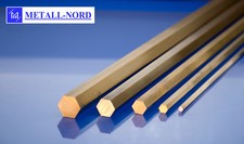 Messing Sechskant Stange SW 8 - 30mm CuZn39Pb3 6kant Ms58 Sechskantstab brass Ms