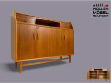 WMK # Elegantes skandinavisches Mid-Century Highboard aus vollem Holz in Teak mi