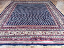 Blauer Persischer Orientteppich Handgeknüpfter Sarough MIR Carpet 220x265cm #101
