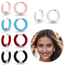 1 Paar Mini-Creolen in Trendfarben rot schwarz weiß hellblau rosa Damen Ø 17 mm