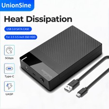 Festplattengehäuse Externes USB3.0 für 3,5/2,5 Zoll SATA SSD HDD zu 6/18TB, UASP