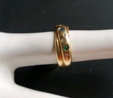 Damenring GG 585 mit Diamanten, Rubin, Smaragd und Saphir