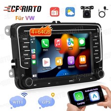 4+64GB Android 15 Carplay Autoradio GPS Navi Für VW Passat B6 B7 CC Magotan KAM