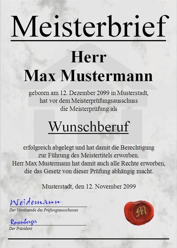 Meisterbrief diplom - meisterbrief,