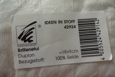 Brillenetui Dupionseide Bezugstoff 100% Seide 18 X 9 cm   für Seidenmalerei weiß
