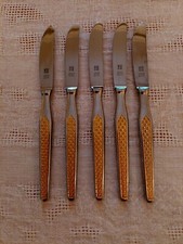 5 Obstmesser, Paul Wirths,  Vergoldet,18cm