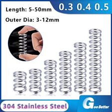 Druckfeder, Feder, Edelstahl-Spiralfeder,Draht 0，3mm 0，4mm 0，5mm Länge 10-50 mm