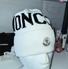 Mütze Moncler-Stil Wollmütze Strickmütze Wintermütze Weiß Neu UNISEX