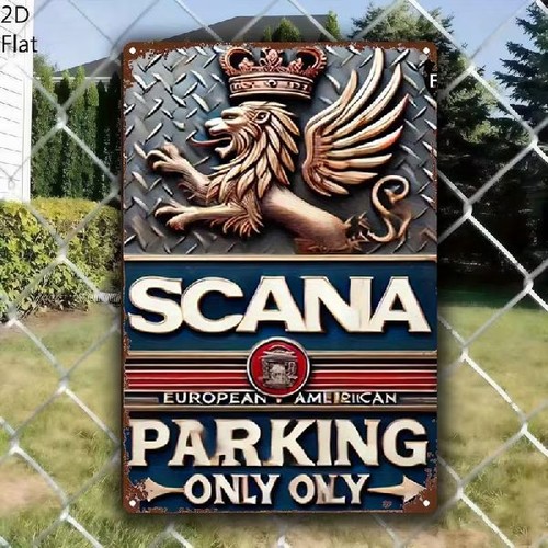 Blechschild scania parking - scania,