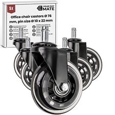 Bürostuhlrollen Set 10 x 22 mm Pin kompatibel mit IKEA TOPSTAR Hartbodenrollen