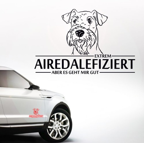 Auto aufkleber airedalefiziert - auto,