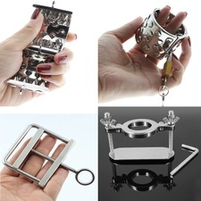 SM Edelstahl Ring Keuschheit Gerät Scrotum Ball Stretcher Anhänger Spike Bondage