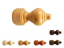 Endstücke Holz lackiert für 28 mm Gardinenstangen im 2er Set Modell Filigrano