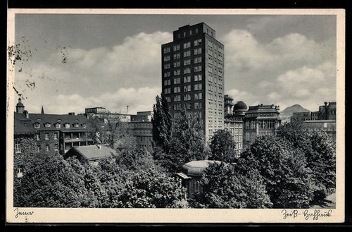 Ansichtskarte jena hochhaus - ansichtskarte,