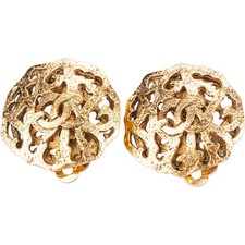 Chanel Golden Lagerfeld Earclips Coco CC Ohrstecker Ohrringe