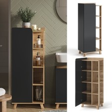 Midischrank Karen Sonoma Anthrazit 50 x 128 cm Tür offene Fächer Vicco