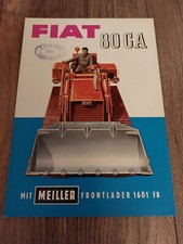 Original Prospekt Fiat 80 CA mit Meiller Frontlader 1601 F8 Traktor Schlepper
