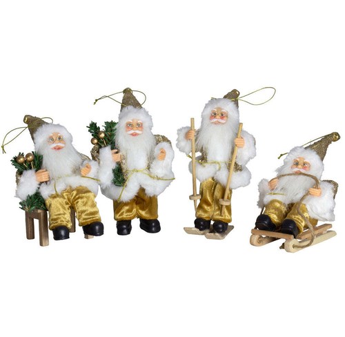 Deko weihnachtsmann 18cm gold - weihnachtsmann,