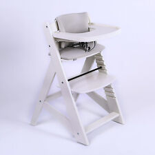 TIGGO Hochstuhl Mitwachsender Holz Kinderhochstuhl mit Kissen XL Essplatte