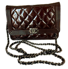 Chanel burgundy patent leather - burgundy,