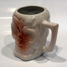 Tiki Mug Totenkopf Cocktail-Becher – Weiß/Braun - Vintage Design