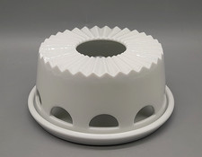 Arzberg Form 1382 weißes Stövchen 16,5 cm 2 Teile Porzellan sehr gut Gretsch