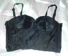 RAR bildschöne VINTAGE Naturana Pin Up Perlon Corsage Long BH Cup B schwarz (j74