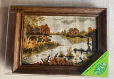 GOBELIN  STICKPACKUNG *HERBSTLANDSCHAFT* kompl. mit echtem HOLZRAHMEN