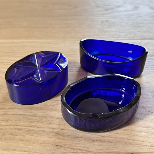 Kobaltblaue glaseinlagen cruet - kobaltblaue,