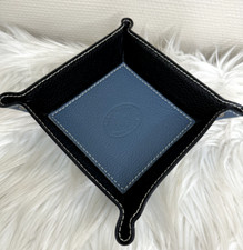 Leder Made in Italy Taschenleerer jeans blau schwarz Lederschale Ablageschale