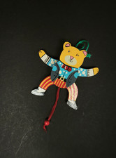 Hampelmann | Bär | Holz-Spielzeug | Hampelfigur | Bunt | 8x6 cm