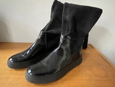 Edler, sportlich-eleganter Overknee Stiefel, Schwarz, Gr. 38, Höhe 62 cm