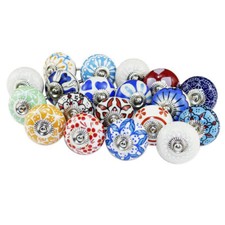 Möbelknopf Möbelgriffe Blumen Keramik Schubladen Schrank KNÖPFE MÖBELKNAUF