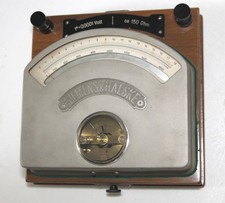 Millivoltmeter antik Siemens u. Halske  ca 1920, Thermometer für  Pt-PtRh Sensor